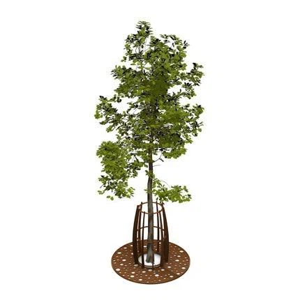 Tree Guards on Grilles for Protection Weathering Steel