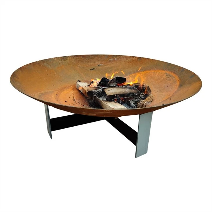 Corten Steel Fire Pit Outdoor Fire Bowl Garden BBQ Bowl
