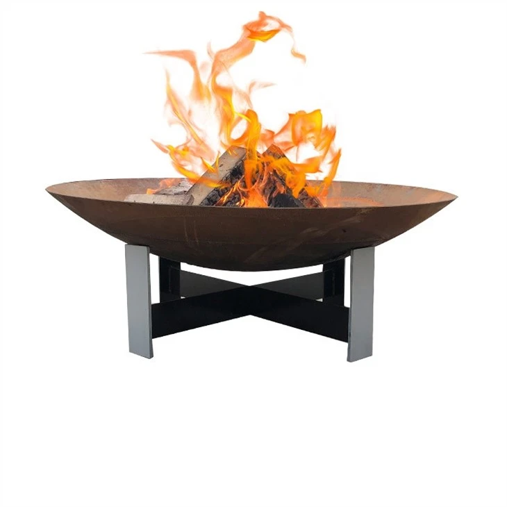 Corten Steel Fire Pit Outdoor Fire Bowl Garden BBQ Bowl