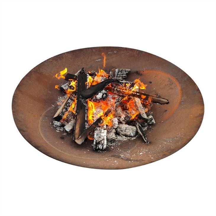 Corten Steel Fire Pit Outdoor Fire Bowl Garden BBQ Bowl