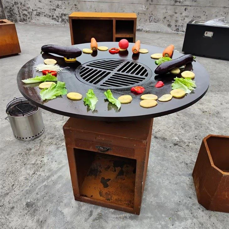 BBQ Grill Of Corten Steel