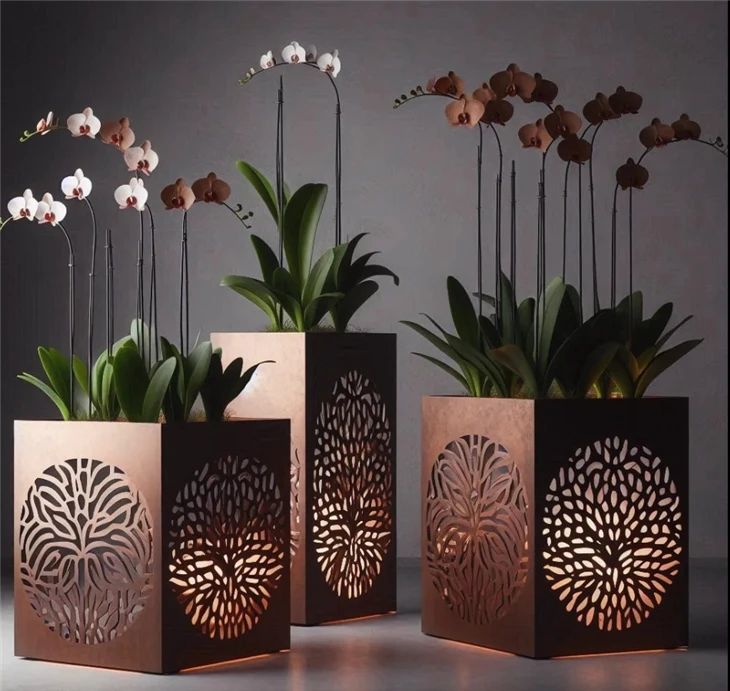 Corten Planter With LED