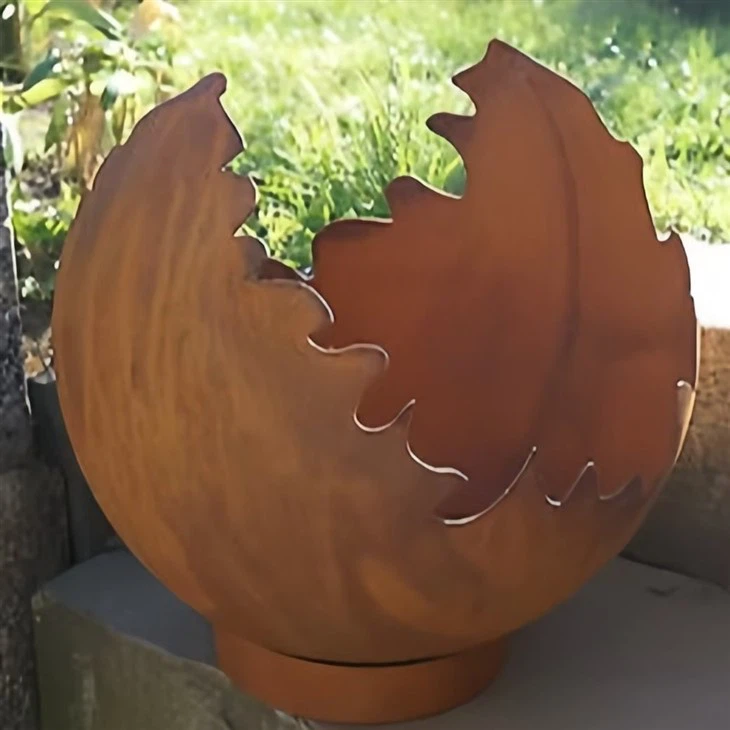 Decorative Spherical Fire Pit Of Corten