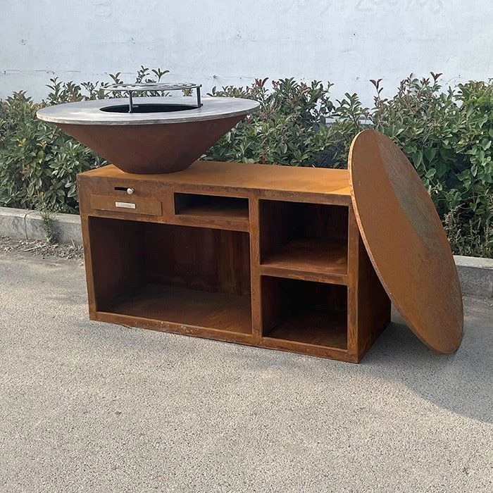 Durable Corten Steel Barbecue Grill For Outdoor Patios price