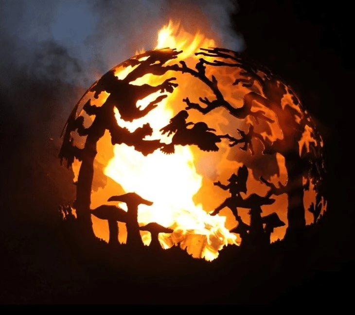 Patio Rusty Fire Pit Fireball