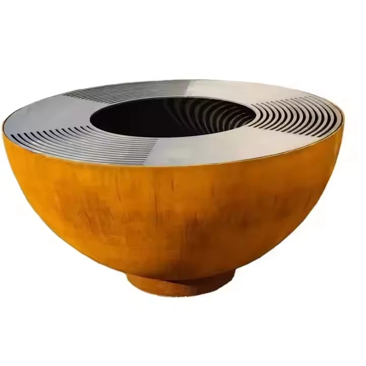 Round Weather Resistant Steel Barbecue Grill