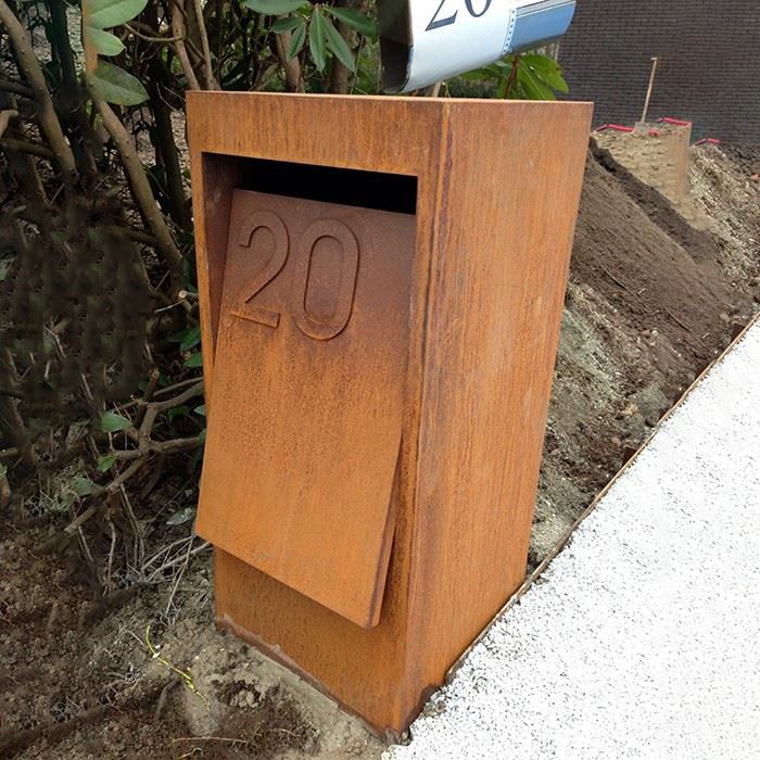 Rusty Steel Freestanding Mailbox
